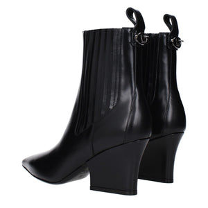 Schwarze Lederstiefeletten