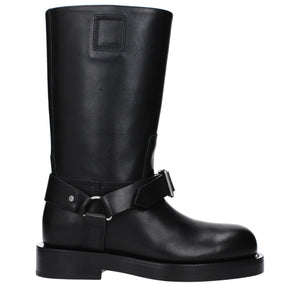 Schwarze Lederstiefel