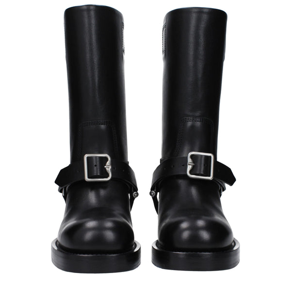 Schwarze Lederstiefel