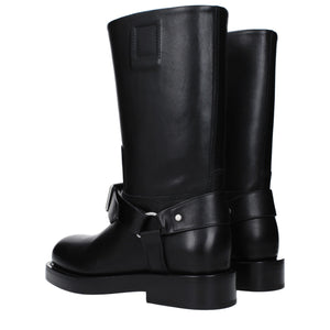 Schwarze Lederstiefel