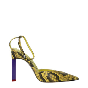 Gelbe Leder-High-Heel-Pumps