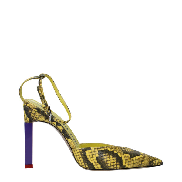Gelbe Leder-High-Heel-Pumps