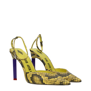 Gelbe Leder-High-Heel-Pumps