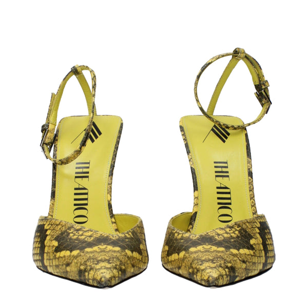 Gelbe Leder-High-Heel-Pumps