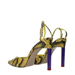 Gelbe Leder-High-Heel-Pumps