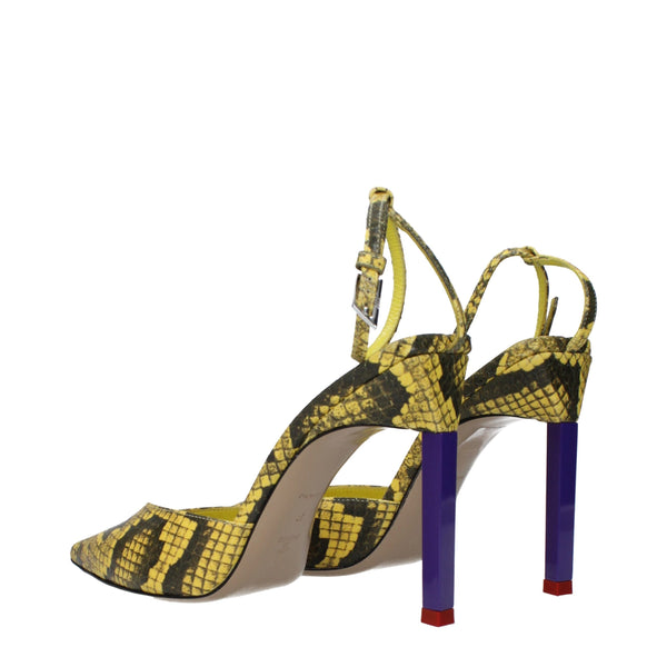 Gelbe Leder-High-Heel-Pumps