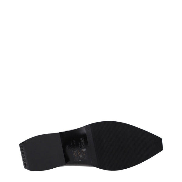 Schwarze Leder Pantoletten