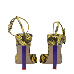 Gelbe Leder-High-Heel-Pumps