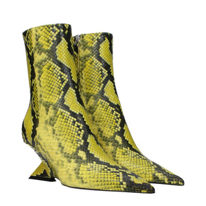 Gelbe Lederstiefeletten