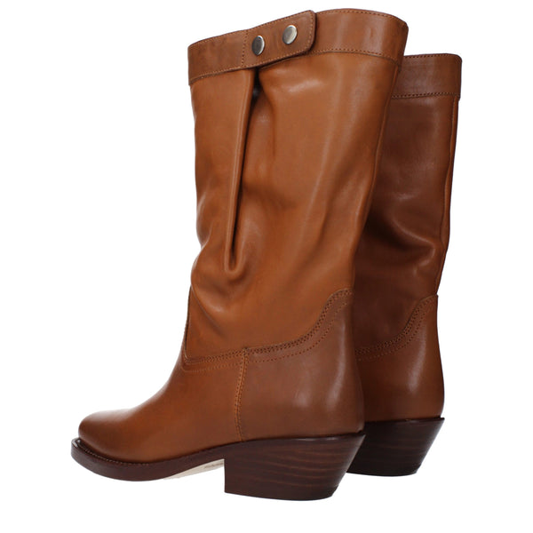 Braune Lederstiefeletten