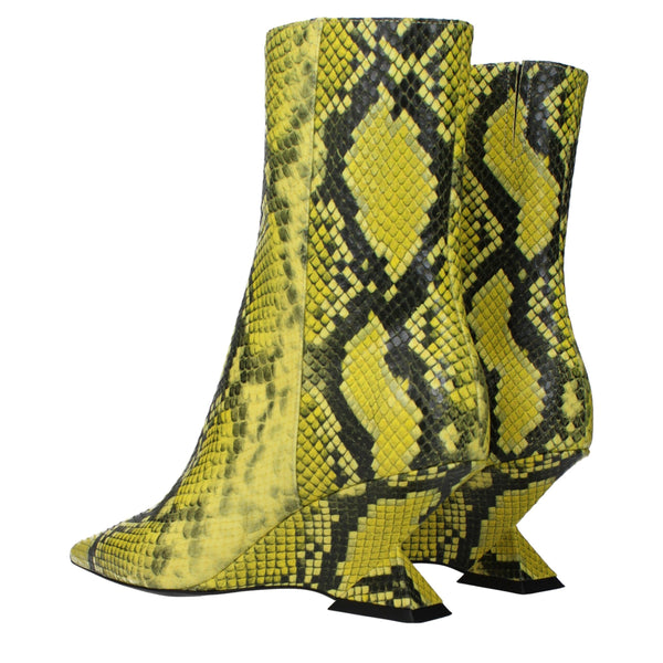 Gelbe Lederstiefeletten