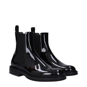 Schwarze Lederstiefeletten