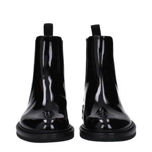 Schwarze Lederstiefeletten