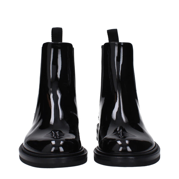 Schwarze Lederstiefeletten