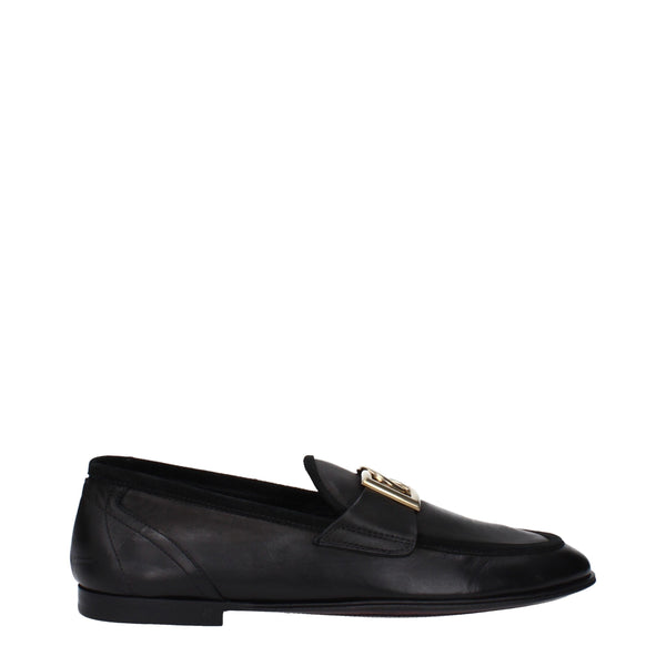 Schwarze Leder Slipper