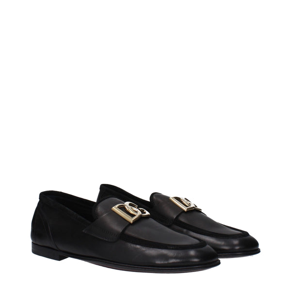 Schwarze Leder Slipper