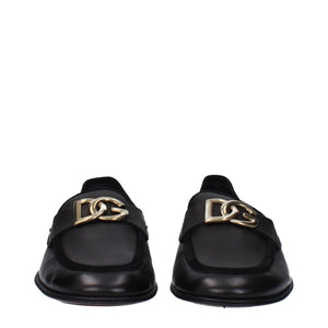 Schwarze Leder Slipper