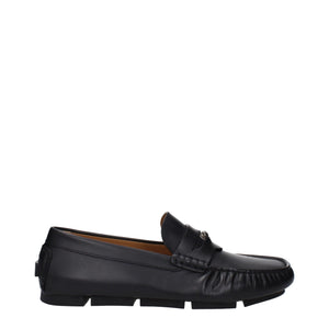 Schwarze Leder Slipper