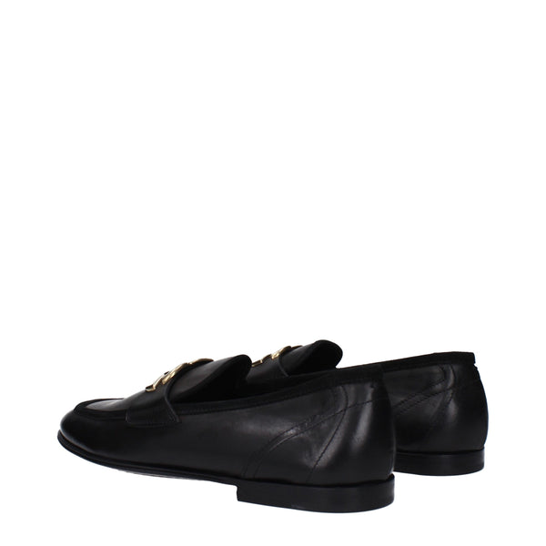 Schwarze Leder Slipper