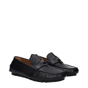 Schwarze Leder Slipper