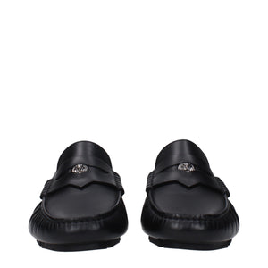 Schwarze Leder Slipper