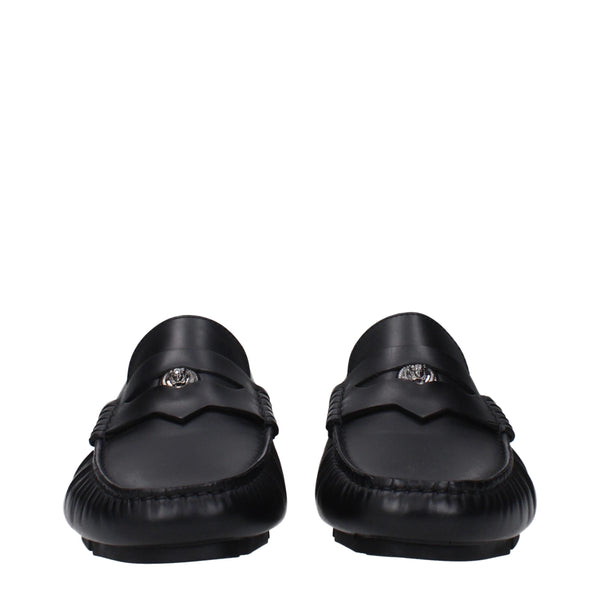 Schwarze Leder Slipper