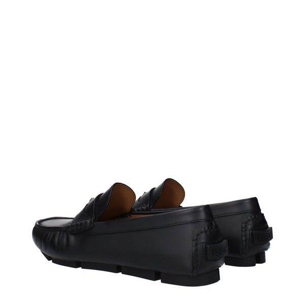 Schwarze Leder Slipper