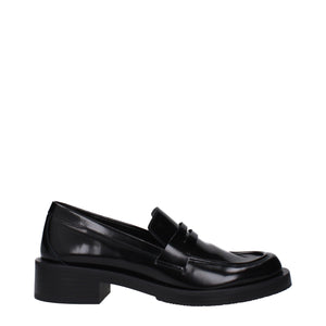 Schwarze Leder Slipper