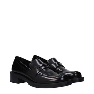 Schwarze Leder Slipper