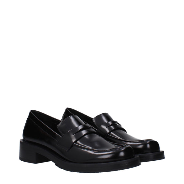 Schwarze Leder Slipper
