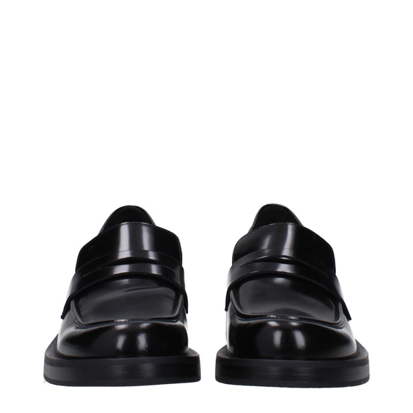 Schwarze Leder Slipper