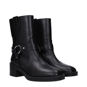 Schwarze Lederstiefeletten