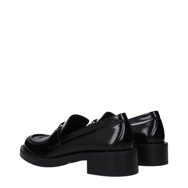 Schwarze Leder Slipper