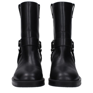 Schwarze Lederstiefeletten
