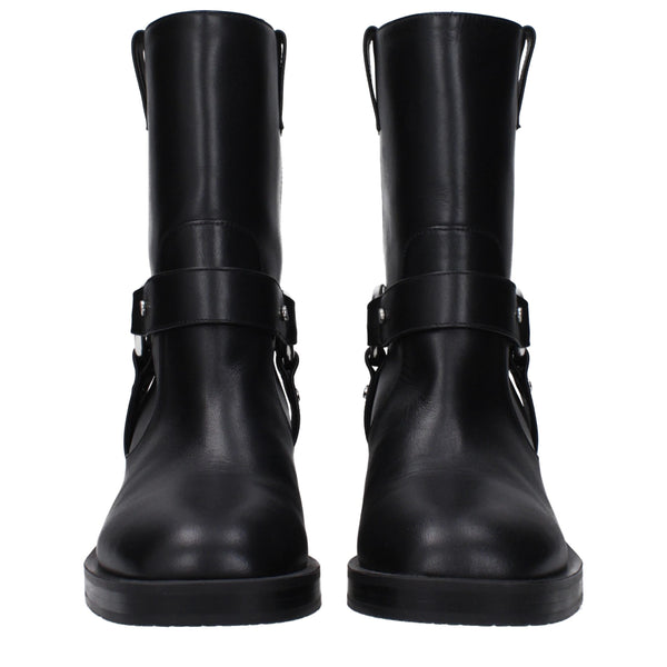 Schwarze Lederstiefeletten