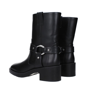 Schwarze Lederstiefeletten