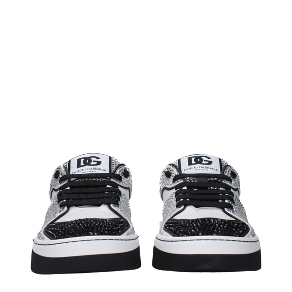 Weiße Leder-Sneaker mit niedrigem Schaft
