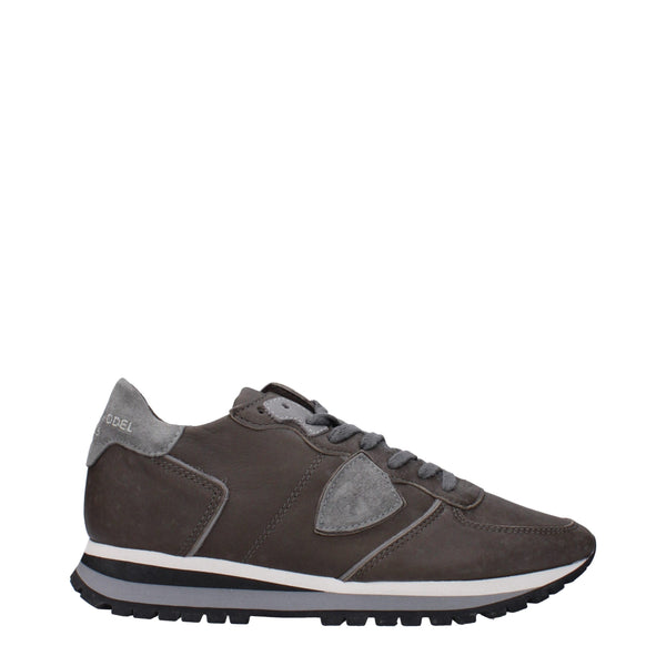Graue Leder-Sneakers
