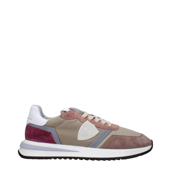 Beigefarbene Stoff-Sneaker mit niedrigem Schaft