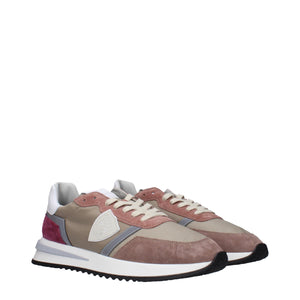 Beigefarbene Stoff-Sneaker mit niedrigem Schaft