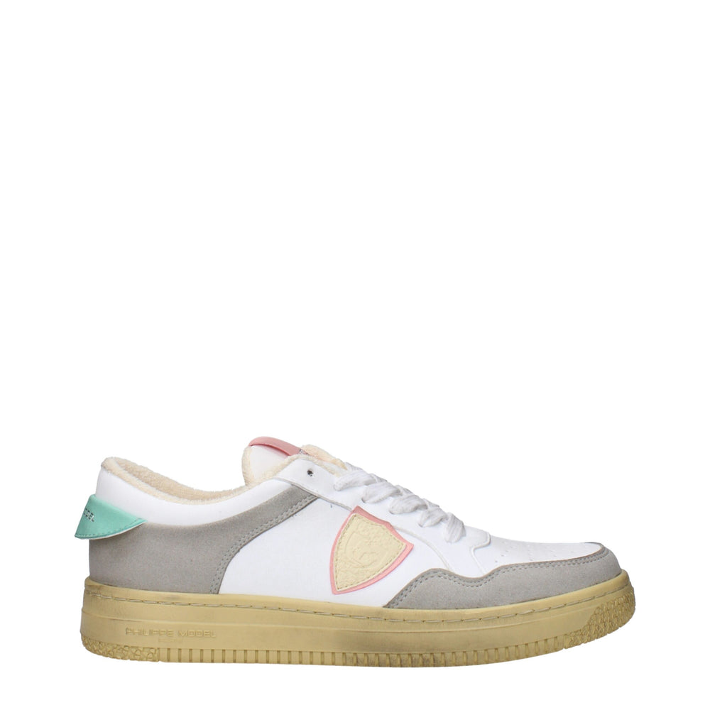 Weiße Sneakers aus Leder mit niedrigem Schaft
