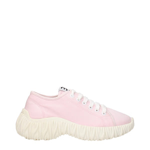 Rosa Stoff-Sneaker mit niedrigem Schaft
