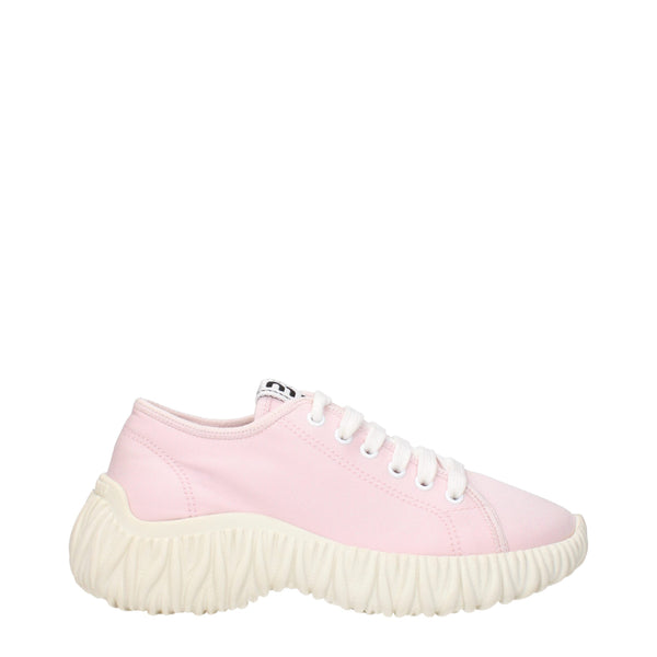 Rosa Stoff-Sneaker mit niedrigem Schaft