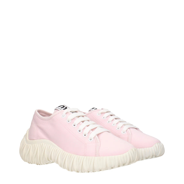Rosa Stoff-Sneaker mit niedrigem Schaft
