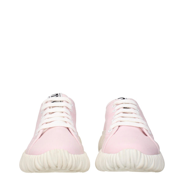 Rosa Stoff-Sneaker mit niedrigem Schaft