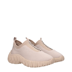 Beige Stoff Turnschuhe