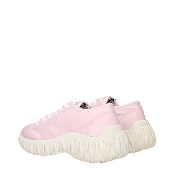 Rosa Stoff-Sneaker mit niedrigem Schaft