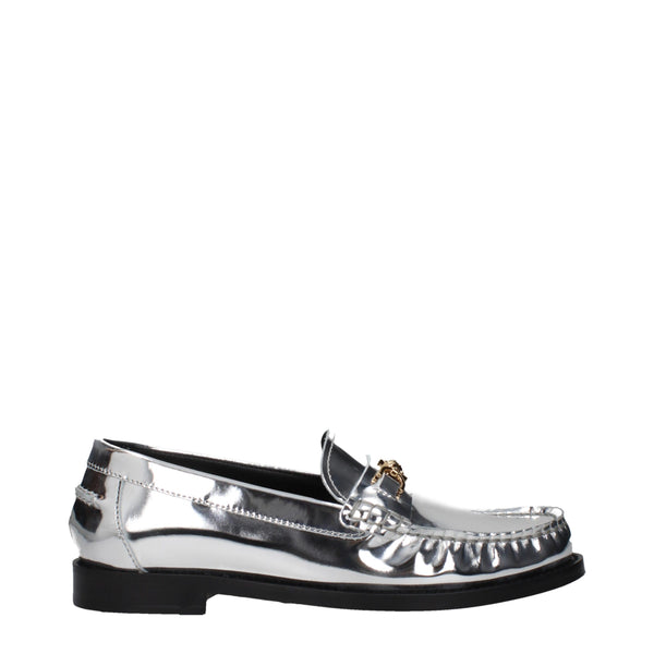 Graue Leder Slipper
