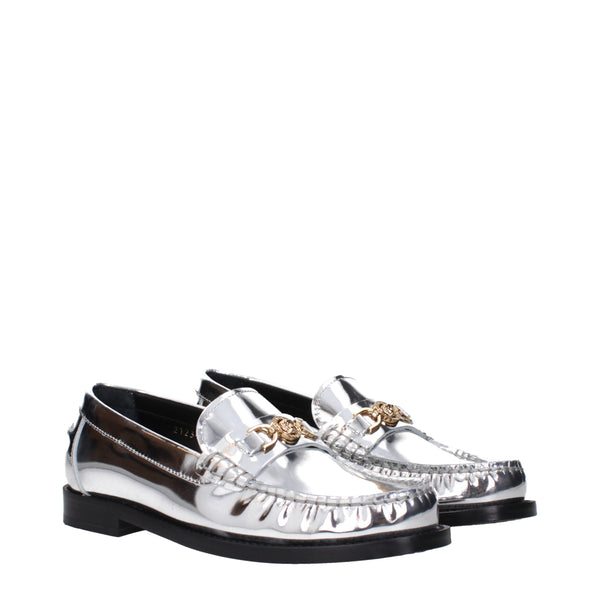 Graue Leder Slipper