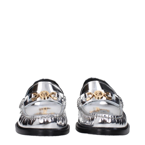Graue Leder Slipper